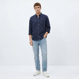 Koszula Męska z Kołnierzykiem Button-Down