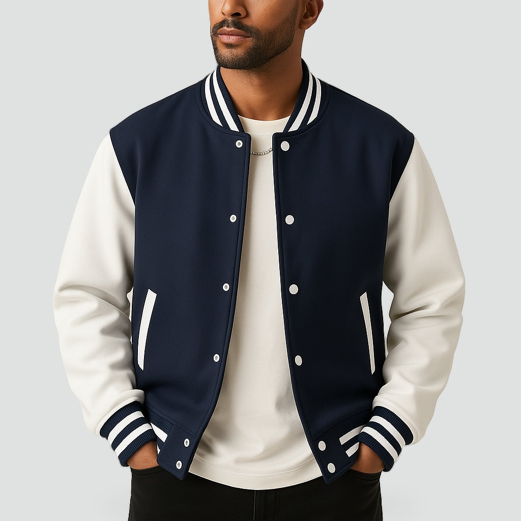 Męska Kurtka Bomber w Stylu Baseballowym