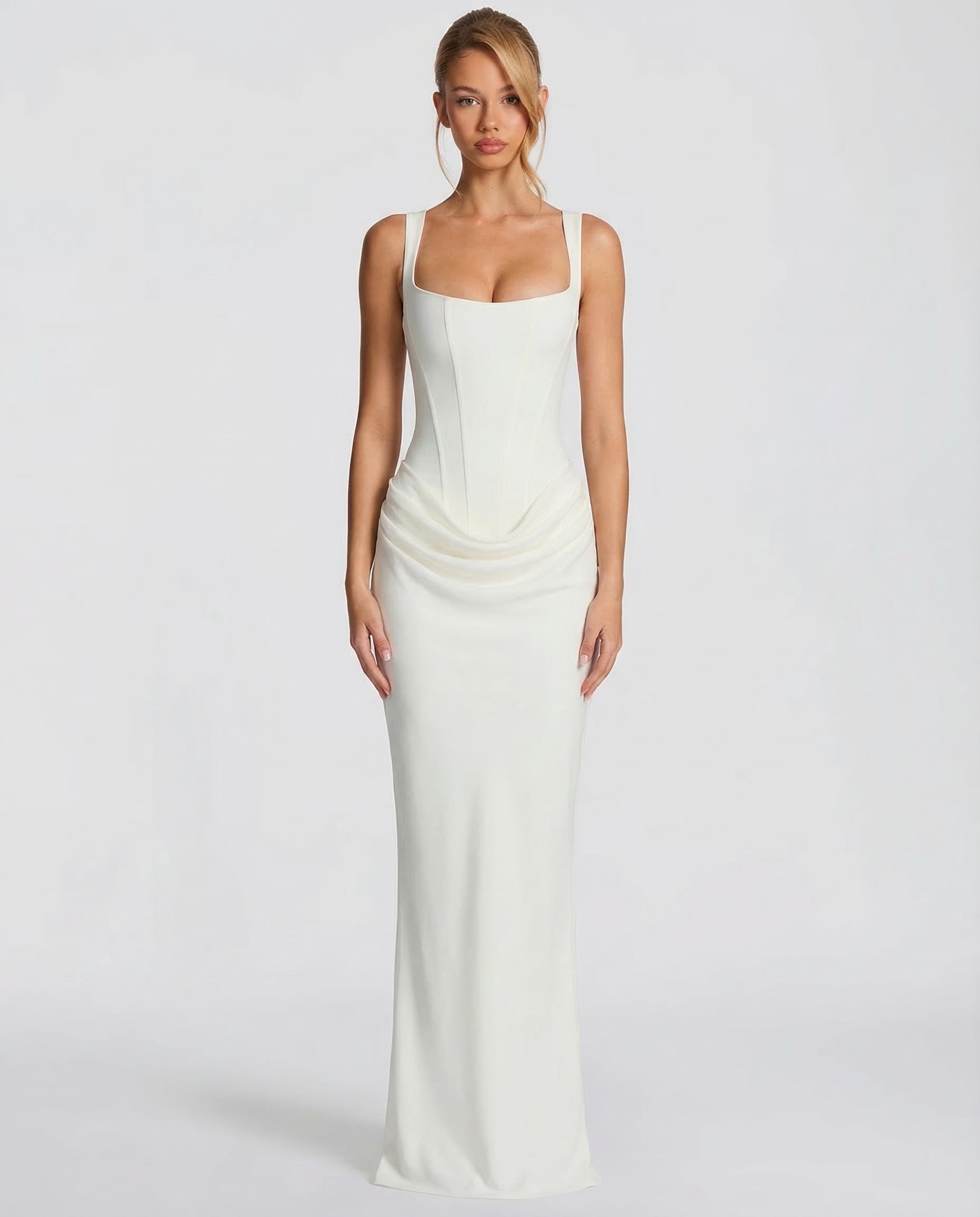 Sukienka Maxi Damska Elegancka Dopasowana