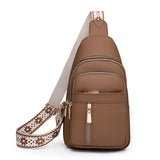 Torebka Damska Crossbody Antykradzieżowa z Wzorzystym Paskiem