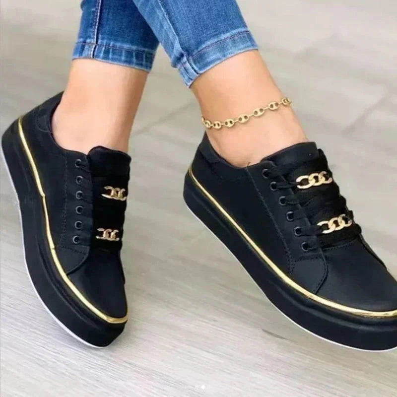 Sneakersy Damskie Ortopedyczne Sznurowane Wygodne Profilowane – ujęcie 3