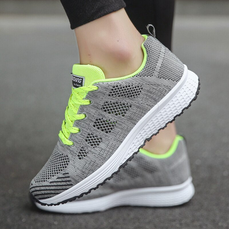 Sneakersy dzianinowe oddychające szczegół sznurowania