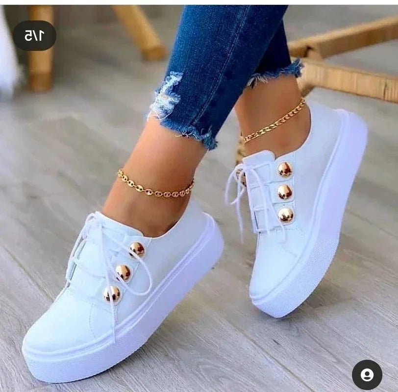 Sneakersy damskie na platformie widok z góry