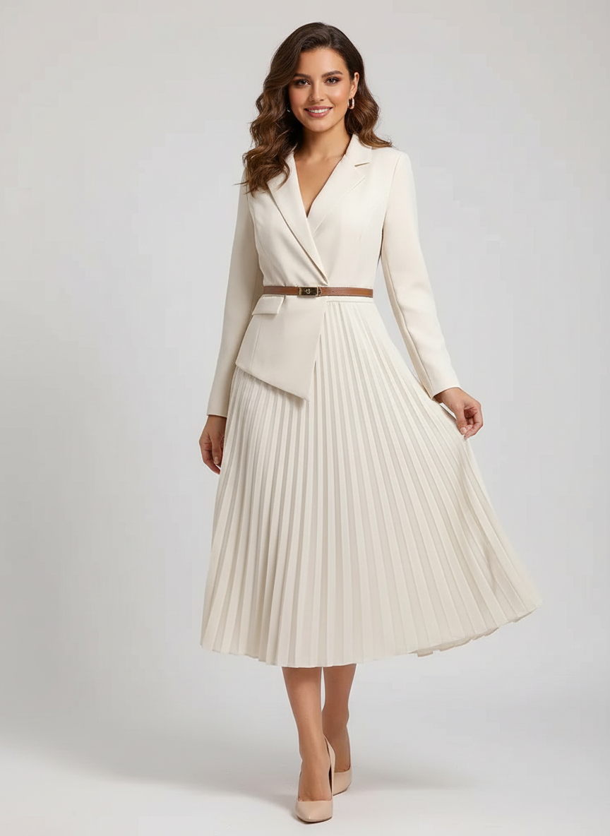 Elegancka sukienka midi w stylu marynarki – Diamila Moda