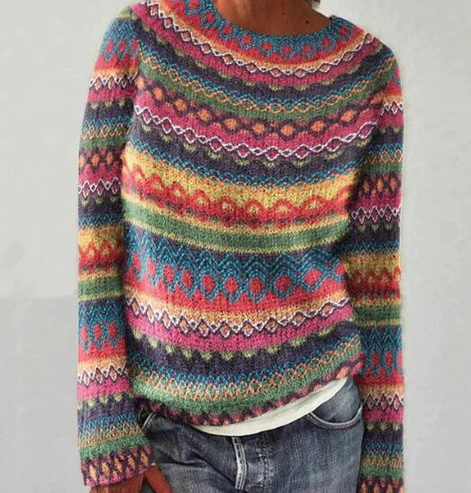 Czerwony sweter damski z domieszką wełny, ciepły model na jesień