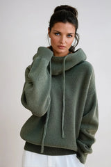 Sweter Damski z Golfem Luźny Dzianinowy