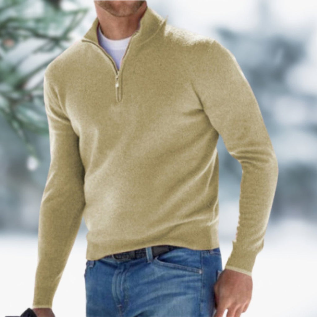 Męski sweter z dzianiny w kolorze do codziennych stylizacji