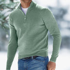 Męski sweter z cienkiej dzianiny na krótki zamek