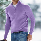 Męski sweter z cienkiej dzianiny ze stójką