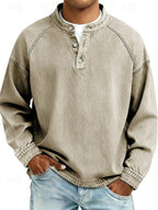 Męski sweter Henley w luźnym kroju