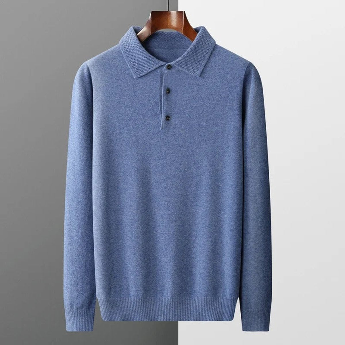 Biznesowy męski sweter polo z dzianiny