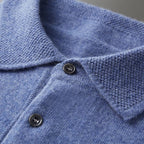 Męski sweter polo z długim rękawem, detal