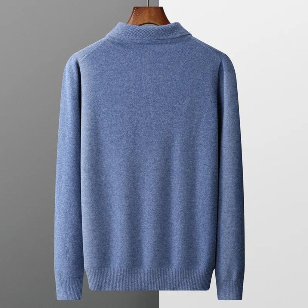 Elegancki męski sweter polo z długim rękawem