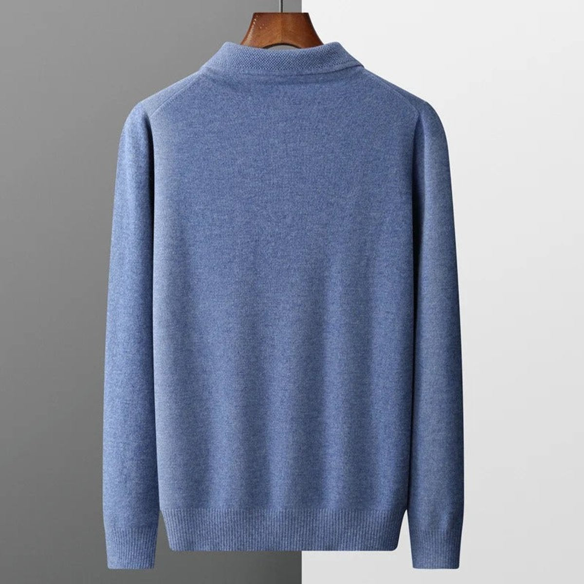 Elegancki męski sweter polo z długim rękawem
