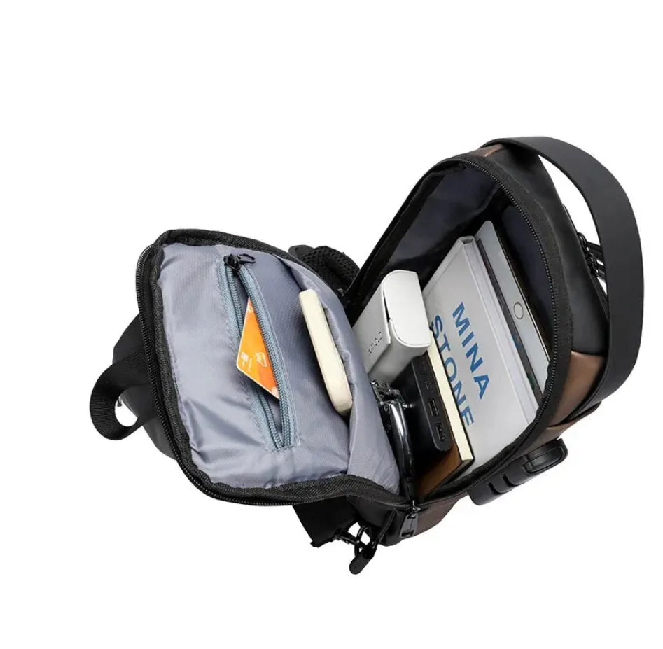 Torba na Ramię Uniseks Messenger z Portem USB – ujęcie 4