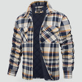 Ciepła Męska Koszula-Kurtka w Kratę