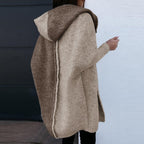 Sweter Rozpinany Damski z Kapturem, Patchwork – detal